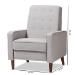 Baxton Studio Mathias Mid-century Modern Light Grey Fabric Upholstered Lounge Chair - BSO1705-Light Gray