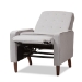 Baxton Studio Mathias Mid-century Modern Light Grey Fabric Upholstered Lounge Chair - BSO1705-Light Gray