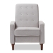 Baxton Studio Mathias Mid-century Modern Light Grey Fabric Upholstered Lounge Chair - BSO1705-Light Gray