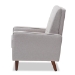 Baxton Studio Mathias Mid-century Modern Light Grey Fabric Upholstered Lounge Chair - BSO1705-Light Gray