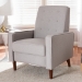 Baxton Studio Mathias Mid-century Modern Light Grey Fabric Upholstered Lounge Chair - BSO1705-Light Gray