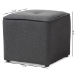 Baxton Studio Corinne Modern and Contemporary Dark Grey Fabric Upholstered Ottoman - BSO1709-Gray