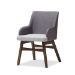 Baxton Studio Monte Mid-Century Modern Walnut Wood Rectangular 5-Piece Dining Set - BSOMonte-Dark Grey-5PC Dining Set
