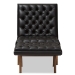 Baxton Studio Annetha Mid-Century Modern Black Faux Leather Upholstered Walnut Finished Wood Chair And Ottoman Set - BSOBBT5272-Pine Black Set