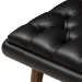Baxton Studio Annetha Mid-Century Modern Black Faux Leather Upholstered Walnut Finished Wood Chair And Ottoman Set - BSOBBT5272-Pine Black Set