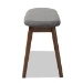 Baxton Studio Easton Mid-Century Modern Dark Grey Fabric Upholstered Walnut Finished Wood Bench - BSOEaston Bench-Dark Grey