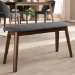 Baxton Studio Easton Mid-Century Modern Dark Grey Fabric Upholstered Walnut Finished Wood Bench - BSOEaston Bench-Dark Grey