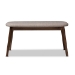 Baxton Studio Easton Mid-Century Modern Light Grey Fabric Upholstered Walnut Finished Wood Bench - BSOEaston Bench-Light Grey