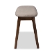 Baxton Studio Easton Mid-Century Modern Light Grey Fabric Upholstered Walnut Finished Wood Bench - BSOEaston Bench-Light Grey