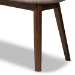 Baxton Studio Easton Mid-Century Modern Light Grey Fabric Upholstered Walnut Finished Wood Bench - BSOEaston Bench-Light Grey