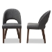 Baxton Studio Wesley Mid-Century Modern Dark Grey Fabric Upholstered Walnut Finished Wood Dining Chair (Set of 2) - BSOWesley-Dark Grey-DC