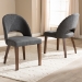 Baxton Studio Wesley Mid-Century Modern Dark Grey Fabric Upholstered Walnut Finished Wood Dining Chair (Set of 2) - BSOWesley-Dark Grey-DC