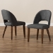 Baxton Studio Wesley Mid-Century Modern Dark Grey Fabric Upholstered Walnut Finished Wood Dining Chair (Set of 2) - BSOWesley-Dark Grey-DC