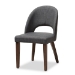 Baxton Studio Wesley Mid-Century Modern Dark Grey Fabric Upholstered Walnut Finished Wood 5-Piece Dining Set - BSOWesley-Dark Grey-5PC Dining Set