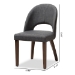 Baxton Studio Wesley Mid-Century Modern Dark Grey Fabric Upholstered Walnut Finished Wood Dining Chair (Set of 2) - BSOWesley-Dark Grey-DC