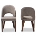 Baxton Studio Wesley Mid-Century Modern Light Grey Fabric Upholstered Walnut Finished Wood Dining Chair (Set of 2) - BSOWesley-Light Grey-DC