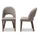 Baxton Studio Wesley Mid-Century Modern Light Grey Fabric Upholstered Walnut Finished Wood Dining Chair (Set of 2) - BSOWesley-Light Grey-DC