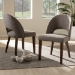 Baxton Studio Wesley Mid-Century Modern Light Grey Fabric Upholstered Walnut Finished Wood Dining Chair (Set of 2) - BSOWesley-Light Grey-DC
