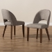 Baxton Studio Wesley Mid-Century Modern Light Grey Fabric Upholstered Walnut Finished Wood Dining Chair (Set of 2) - BSOWesley-Light Grey-DC