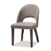 Baxton Studio Wesley Mid-Century Modern Light Grey Fabric Upholstered Walnut Finished Wood 5-Piece Dining Set - BSOWesley-Light Grey-5PC Dining Set