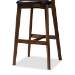 Baxton Studio Eline Mid-Century Modern Black Faux Leather Upholstered Walnut Finished Bar Stool (Set of 2) - BSOLeena-Black/Walnut-BS
