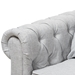 Baxton Studio Alaise Modern Classic Grey Linen Tufted Scroll Arm Chesterfield 3-Piece Living Room Set - BSORX1616-Gray-3PC-Set