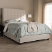 Baxton Studio Georgette Modern and Contemporary Light Beige Fabric Upholstered King Size Bed - BSOCF8957-Light Beige-King