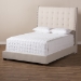 Baxton Studio Georgette Modern and Contemporary Light Beige Fabric Upholstered King Size Bed - BSOCF8957-Light Beige-King