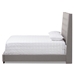 Baxton Studio Georgette Modern and Contemporary Light Grey Fabric Upholstered King Size Bed - BSOCF8957-Light Grey-King