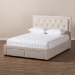 Baxton Studio Aurelie Modern and Contemporary Light Beige Fabric Upholstered Queen Size Storage Bed - BSOCF8622-D-Light Beige-Queen
