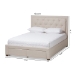 Baxton Studio Aurelie Modern and Contemporary Light Beige Fabric Upholstered Queen Size Storage Bed - BSOCF8622-D-Light Beige-Queen