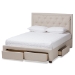 Baxton Studio Aurelie Modern and Contemporary Light Beige Fabric Upholstered Queen Size Storage Bed - BSOCF8622-D-Light Beige-Queen