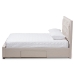 Baxton Studio Aurelie Modern and Contemporary Light Beige Fabric Upholstered Queen Size Storage Bed - BSOCF8622-D-Light Beige-Queen