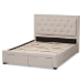 Baxton Studio Aurelie Modern and Contemporary Light Beige Fabric Upholstered Queen Size Storage Bed - BSOCF8622-D-Light Beige-Queen