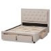 Baxton Studio Aurelie Modern and Contemporary Light Beige Fabric Upholstered Queen Size Storage Bed - BSOCF8622-D-Light Beige-Queen