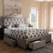 Baxton Studio Aurelie Modern and Contemporary Light Grey Fabric Upholstered King Size Storage Bed - BSOCF8622-D-Light Grey-King
