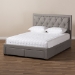 Baxton Studio Aurelie Modern and Contemporary Light Grey Fabric Upholstered King Size Storage Bed - BSOCF8622-D-Light Grey-King