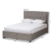 Baxton Studio Aurelie Modern and Contemporary Light Grey Fabric Upholstered King Size Storage Bed - BSOCF8622-D-Light Grey-King