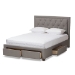Baxton Studio Aurelie Modern and Contemporary Light Grey Fabric Upholstered King Size Storage Bed - BSOCF8622-D-Light Grey-King