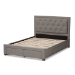 Baxton Studio Aurelie Modern and Contemporary Light Grey Fabric Upholstered King Size Storage Bed - BSOCF8622-D-Light Grey-King