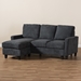 Baxton Studio Greyson Modern And Contemporary Dark Grey Fabric Upholstered Reversible Sectional Sofa - BSOR9002-Dark Grey-Rev-SF