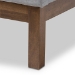 Baxton Studio Louvain Modern and Contemporary Greyish Beige Fabric Upholstered Walnut-Finished Twin Sized Platform Bed - BSOBBT6696-Greyish Beige-Twin