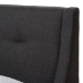 Baxton Studio Louvain Modern and Contemporary Dark Grey Fabric Upholstered Walnut-Finished Twin Sized Platform Bed - BSOBBT6696-Dark Grey-Twin