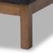 Baxton Studio Louvain Modern and Contemporary Dark Grey Fabric Upholstered Walnut-Finished Twin Sized Platform Bed - BSOBBT6696-Dark Grey-Twin