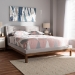 Baxton Studio Louvain Modern and Contemporary Greyish Beige Fabric Upholstered Walnut-Finished Full Sized Platform Bed - BSOBBT6696-Greyish Beige-Full