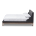 Baxton Studio Louvain Modern and Contemporary Dark Grey Fabric Upholstered Walnut-Finished Full Sized Platform Bed - BSOBBT6696-Dark Grey-Full