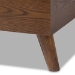 Baxton Studio Alinia Mid-century Retro Modern Light Beige Fabric Upholstered Walnut Wood King Size Platform Bed - BSOBBT6729-Light Beige-King