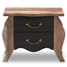 Baxton Studio Romilly Country Cottage Farmhouse Black and Oak-Finished Wood 2-Drawer Nightstand - BSOBR990063-Black/Oak-2DW-NS