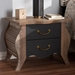 Baxton Studio Romilly Country Cottage Farmhouse Black and Oak-Finished Wood 2-Drawer Nightstand - BSOBR990063-Black/Oak-2DW-NS