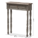 Baxton Studio Noemie Country Cottage Farmhouse Brown Finished 1-Drawer Console Table - BSOROB11-Brown-ST
